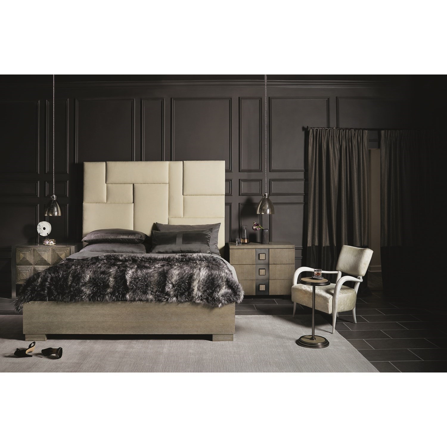 Cal King Bedroom Set : Traditional Victorian Style Bed In Cream Leather